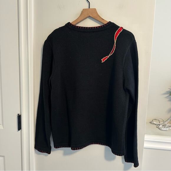 Vintage BP DESIGN Cat Intarsia Holiday Christmas Sweater Medium - Picture 4 of 10